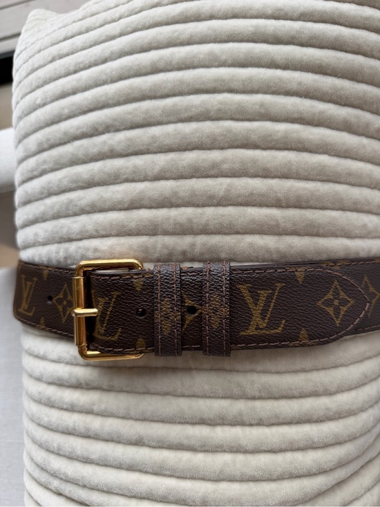 Louis Vuitton Accessories - Louis Vuitton Monogram Canvas Belt with Gold Hardware